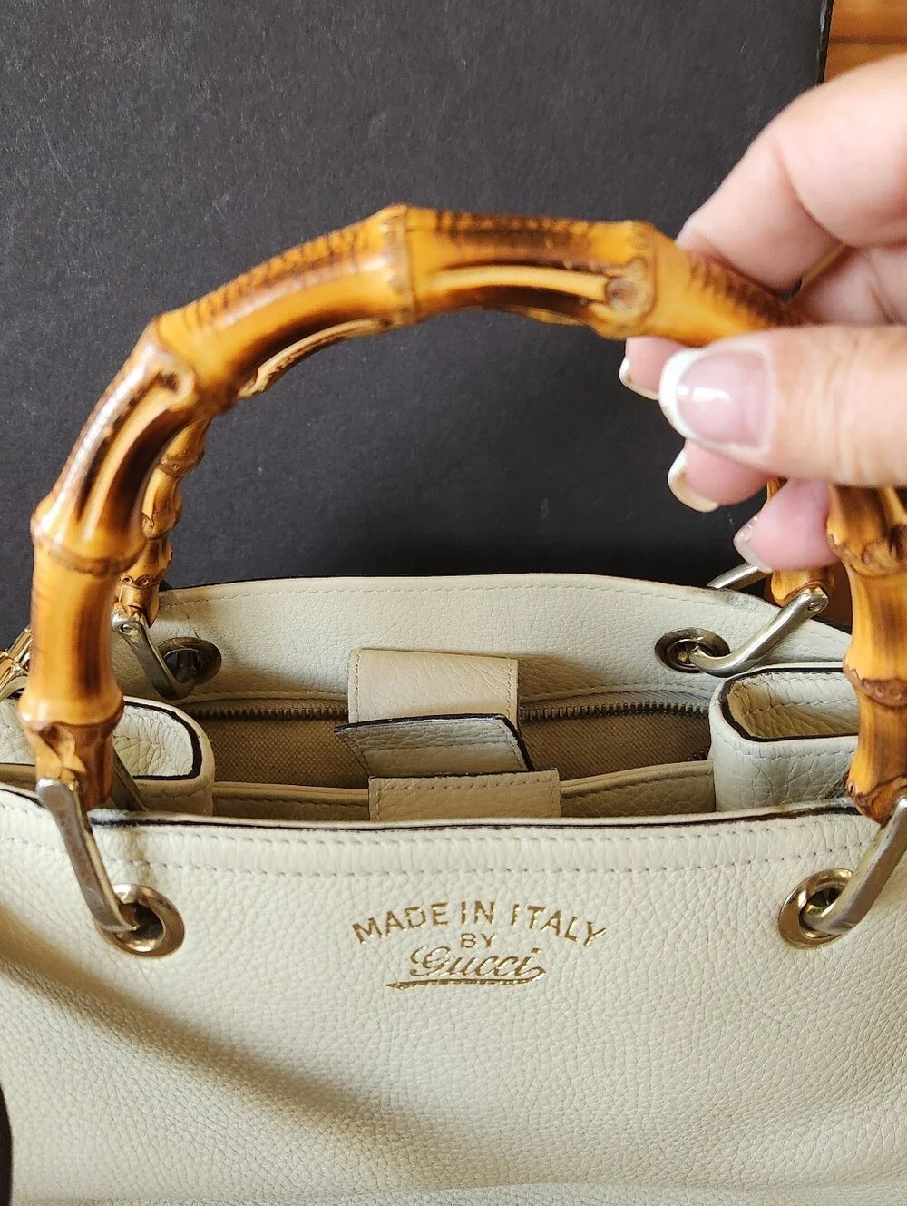 Gucci Bamboo Top Handle W/ Long Strap Measures 12
